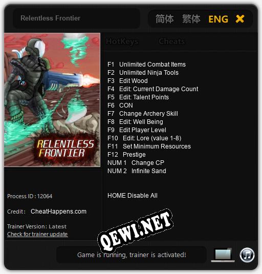 Relentless Frontier: Трейнер +14 [v1.1]
