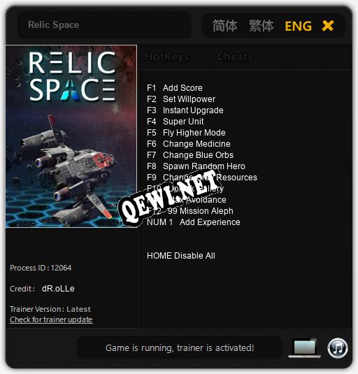 Relic Space: Трейнер +13 [v1.7]