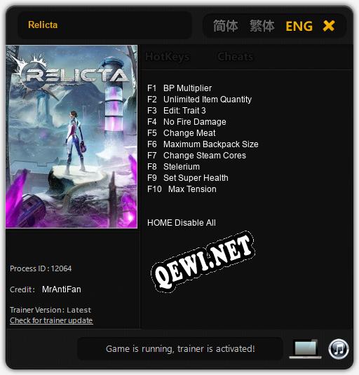 Трейнер для Relicta [v1.0.1]