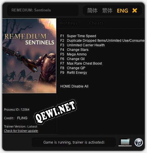 Трейнер для REMEDIUM: Sentinels [v1.0.2]