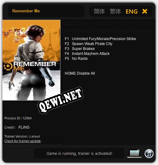 Remember Me: Трейнер +5 [v1.8]