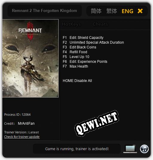 Трейнер для Remnant 2 The Forgotten Kingdom [v1.0.5]