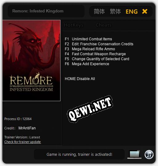 Remore: Infested Kingdom: Читы, Трейнер +6 [MrAntiFan]