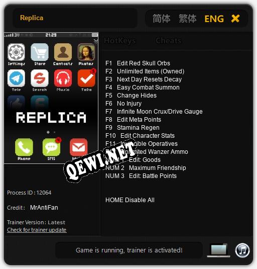 Replica: Читы, Трейнер +15 [MrAntiFan]