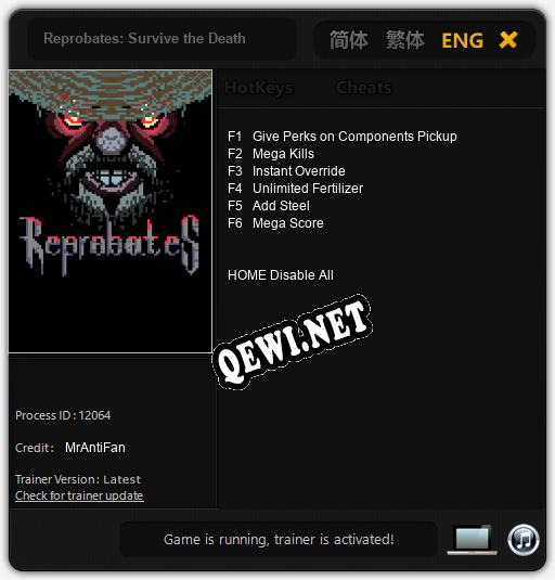 Трейнер для Reprobates: Survive the Death [v1.0.6]