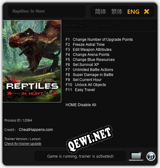 Reptiles: In Hunt: ТРЕЙНЕР И ЧИТЫ (V1.0.61)