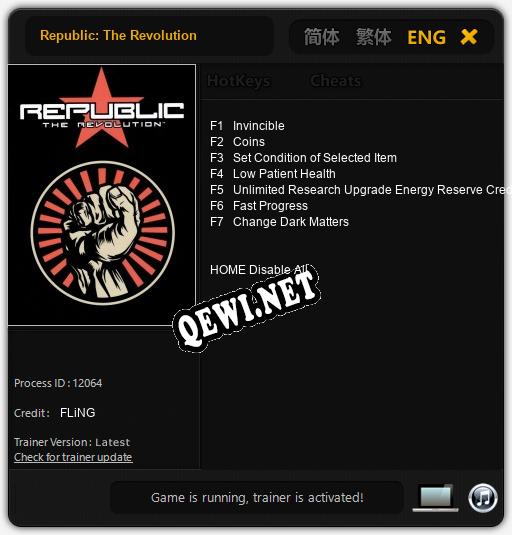Трейнер для Republic: The Revolution [v1.0.9]