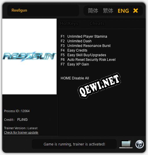 Res0gun: Трейнер +12 [v1.7]
