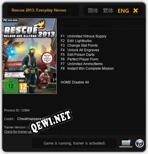 Rescue 2013: Everyday Heroes: Трейнер +8 [v1.6]