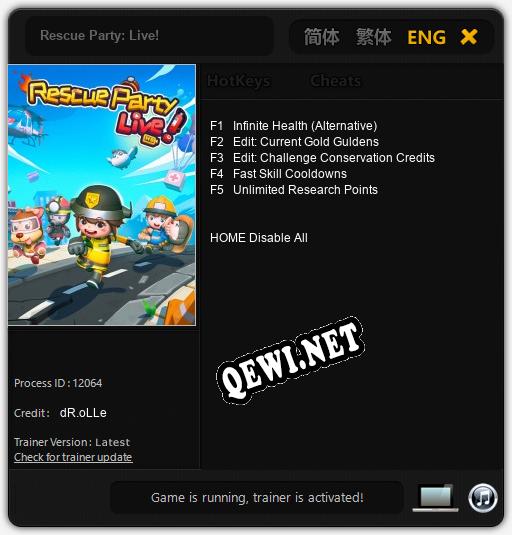 Трейнер для Rescue Party: Live! [v1.0.6]
