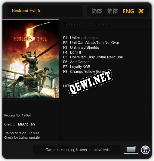 Resident Evil 5: ТРЕЙНЕР И ЧИТЫ (V1.0.92)