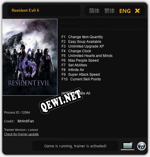 Resident Evil 6: Трейнер +10 [v1.3]