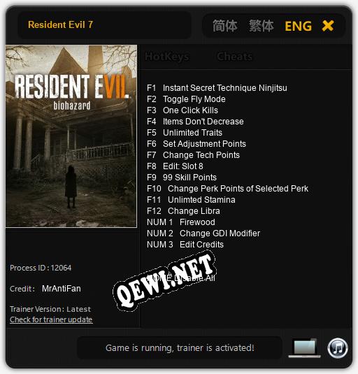 Resident Evil 7: Трейнер +15 [v1.8]