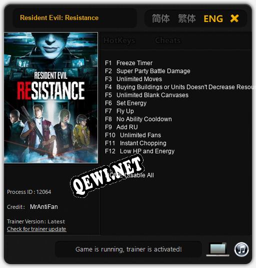 Resident Evil: Resistance: Читы, Трейнер +12 [MrAntiFan]