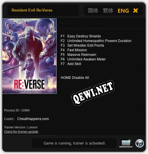 Resident Evil Re:Verse: Читы, Трейнер +7 [CheatHappens.com]