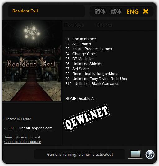 Resident Evil: Читы, Трейнер +10 [CheatHappens.com]
