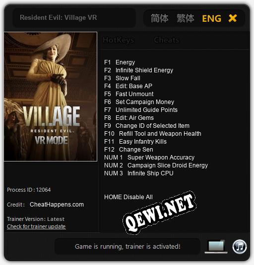 Resident Evil: Village VR: Читы, Трейнер +15 [CheatHappens.com]