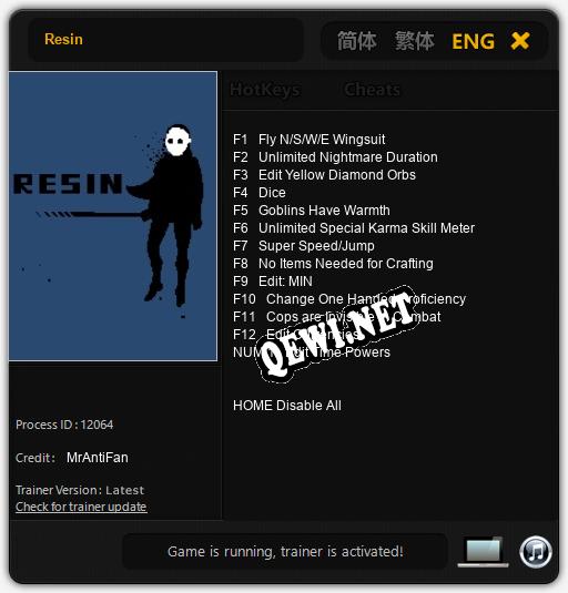 Resin: Читы, Трейнер +13 [MrAntiFan]
