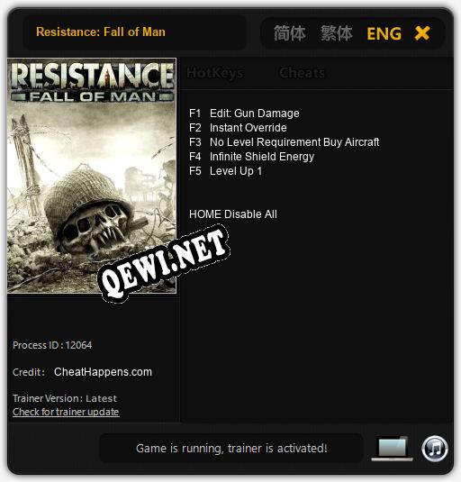Resistance: Fall of Man: Читы, Трейнер +5 [CheatHappens.com]