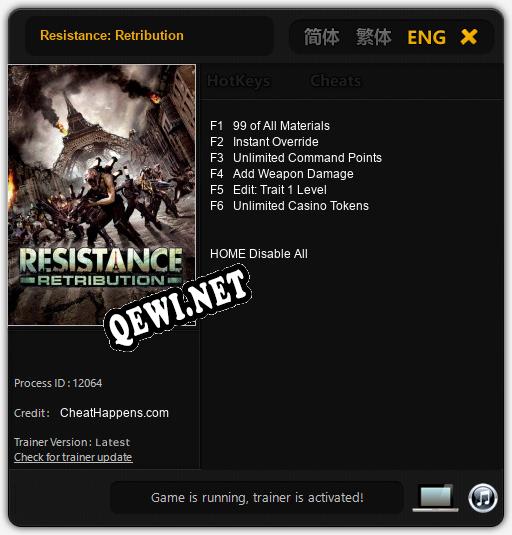 Resistance: Retribution: ТРЕЙНЕР И ЧИТЫ (V1.0.65)