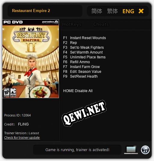 Restaurant Empire 2: ТРЕЙНЕР И ЧИТЫ (V1.0.64)