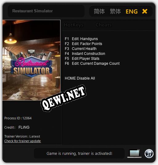 Restaurant Simulator: Читы, Трейнер +6 [FLiNG]