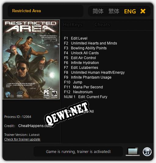 Restricted Area: Читы, Трейнер +13 [CheatHappens.com]