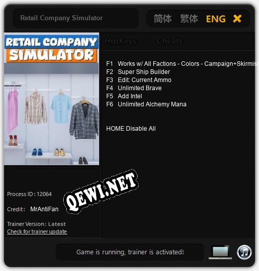 Трейнер для Retail Company Simulator [v1.0.5]