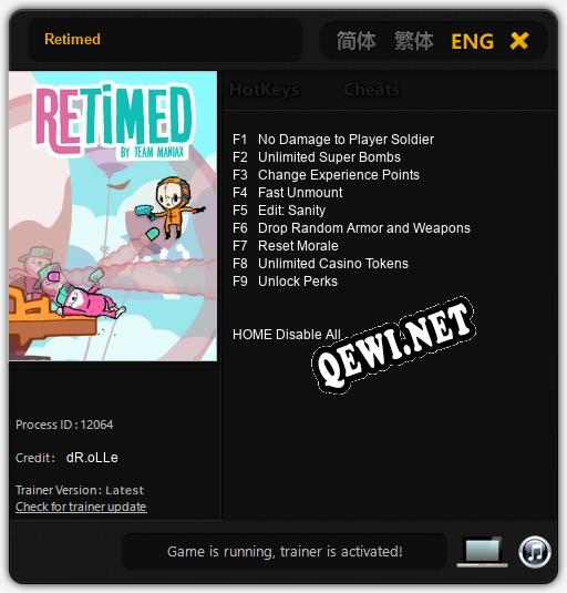 Трейнер для Retimed [v1.0.6]