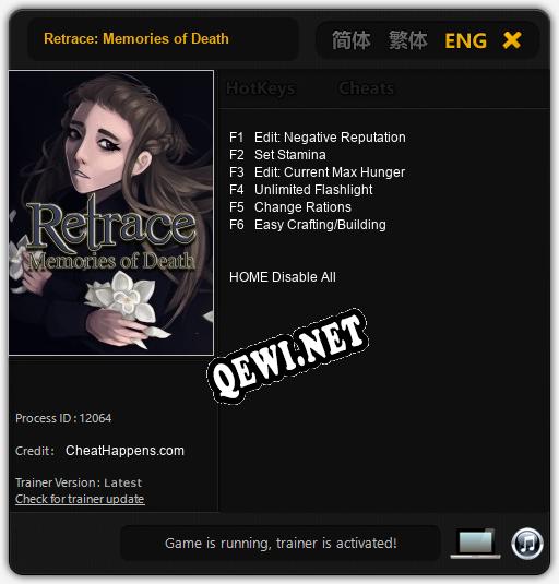 Retrace: Memories of Death: Читы, Трейнер +6 [CheatHappens.com]