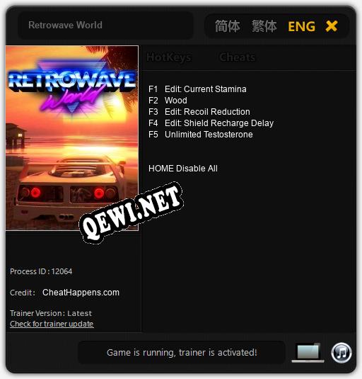 Retrowave World: ТРЕЙНЕР И ЧИТЫ (V1.0.99)