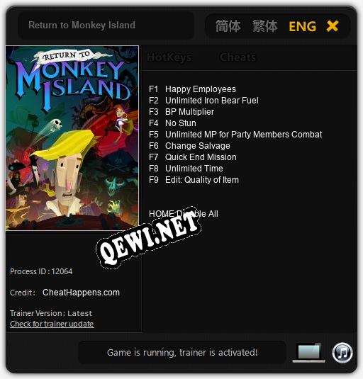 Трейнер для Return to Monkey Island [v1.0.4]