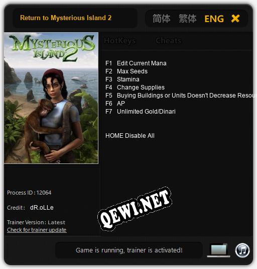 Return to Mysterious Island 2: Трейнер +7 [v1.5]