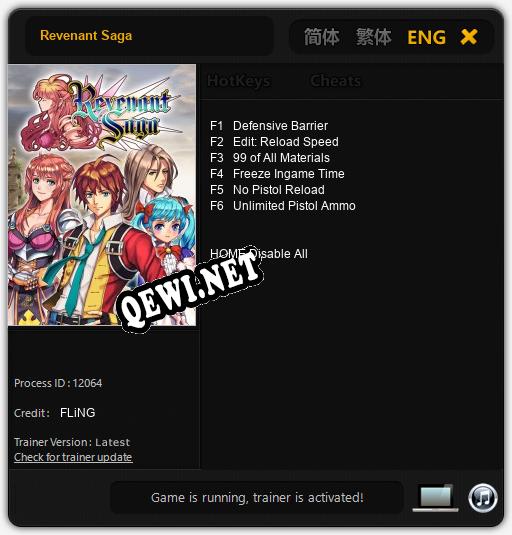 Revenant Saga: ТРЕЙНЕР И ЧИТЫ (V1.0.68)