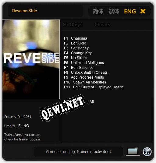 Трейнер для Reverse Side [v1.0.7]