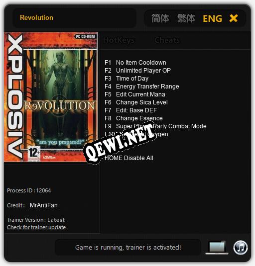 Revolution: Трейнер +10 [v1.9]