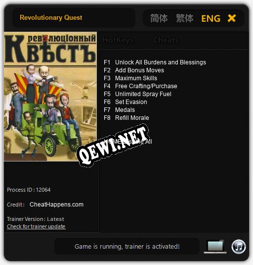 Revolutionary Quest: Читы, Трейнер +8 [CheatHappens.com]