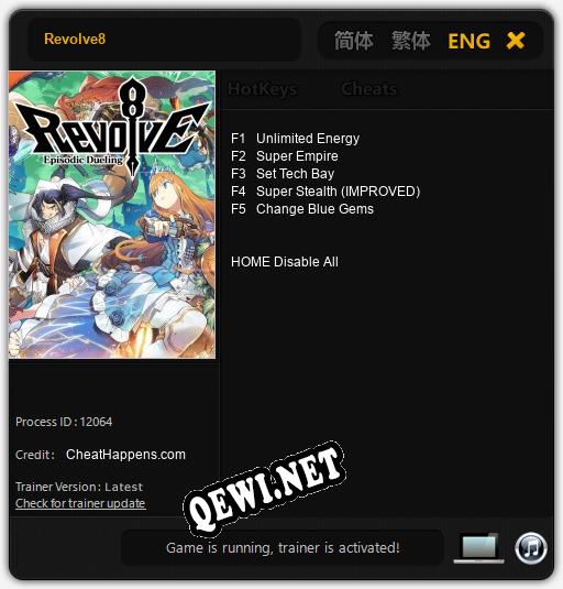 Revolve8: Трейнер +5 [v1.4]