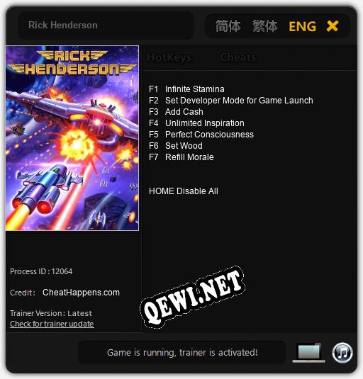 Rick Henderson: Трейнер +7 [v1.9]