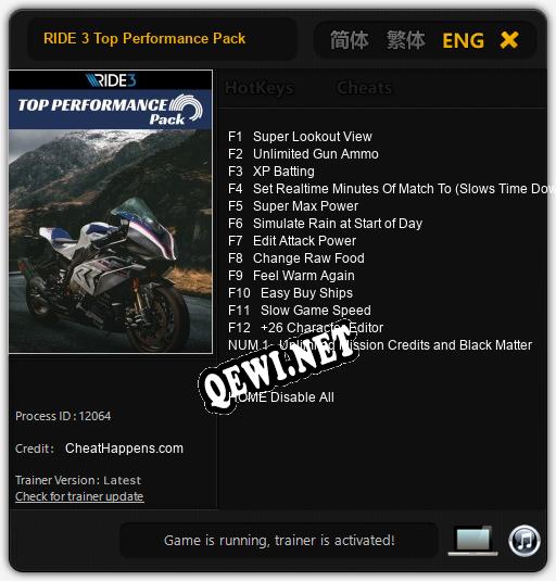 RIDE 3 Top Performance Pack: Читы, Трейнер +13 [CheatHappens.com]