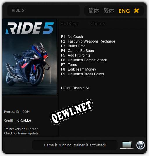RIDE 5: Читы, Трейнер +9 [dR.oLLe]
