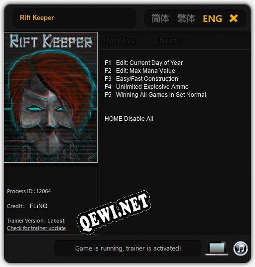 Rift Keeper: Трейнер +5 [v1.2]