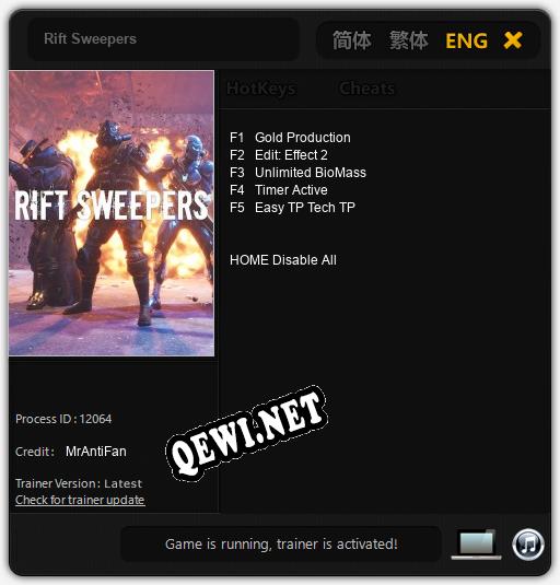 Rift Sweepers: Трейнер +5 [v1.5]