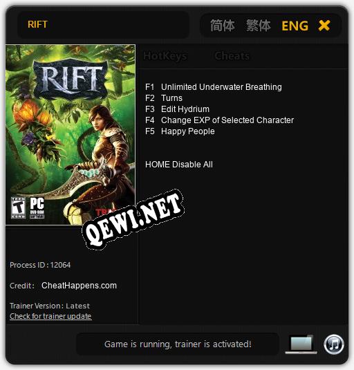 Трейнер для RIFT [v1.0.1]