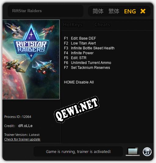 RiftStar Raiders: ТРЕЙНЕР И ЧИТЫ (V1.0.30)