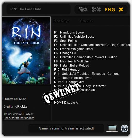 RIN: The Last Child: Трейнер +15 [v1.3]