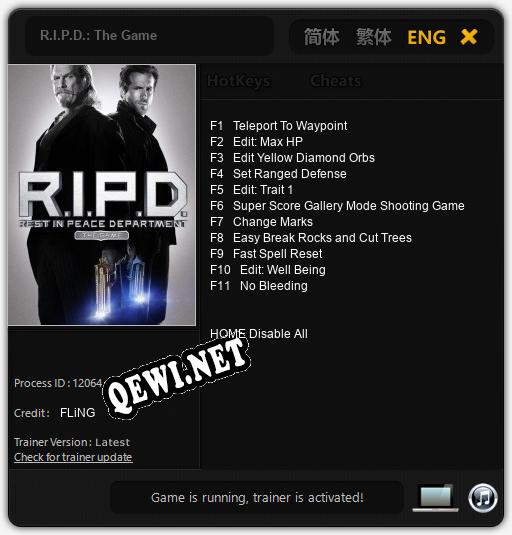 R.I.P.D.: The Game: Читы, Трейнер +11 [FLiNG]
