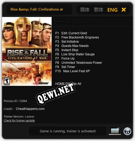 Трейнер для Rise & Fall: Civilizations at War [v1.0.3]