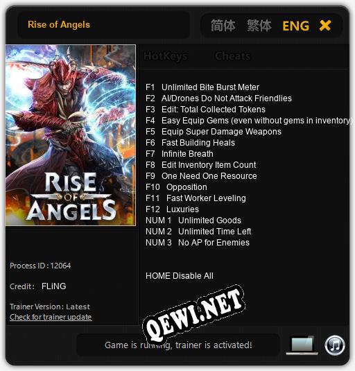 Rise of Angels: Трейнер +15 [v1.9]