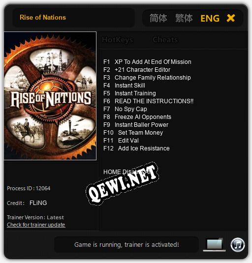 Rise of Nations: Читы, Трейнер +12 [FLiNG]
